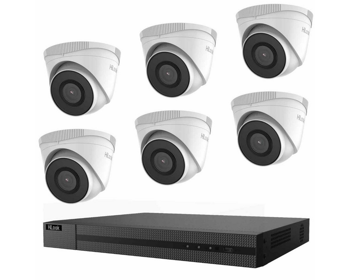 HILOOK IK-6288BH-MH/P PoE Videoüberwachungsset - 1x Netzwerkrekorder und 6x Überwachungskamera (Außenbereich, Innenbereich, 7-tlg., inkl. 2 TB Festplatte, Fernzugriff über PC und Smartphone, Bewegungserkennung) von HILOOK