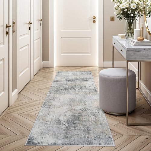 HILORUUG Läuferteppich, waschbar, rutschfest, abstrakt, für Flur, Küche, Eingangsbereich, moderner niedriger Flor, schmutzabweisend, dünn, Boden-Fußmatte für Badezimmer, Schlafzimmer, 5 x 15 cm HILORUUG Läuferteppich, waschbar, rutschfest, abstrakt, für Flur, Küche, Eingangsbereich, moderner niedriger Flor, schmutzabweisend, dünn, Boden-Fußmatte für Badezimmer, Schlafzimmer, 5 x 15 cm von HILORUUG