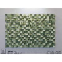 Holz 3D Wandkunst, Mosaik Kunst, Klang Diffusor, Grünes Wand Dekor, Kunst Malerei, Dekor von HILOWoodArtDecor