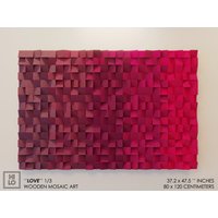 Holz 3D Wandkunst, Mosaik Kunst, Klang Diffusor, Rosa Wand Dekor, Kunst Malerei, Dekor von HILOWoodArtDecor