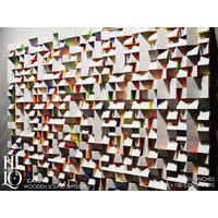 Holz 3D Wandkunst, Mosaik Kunst, Sound Diffusor, Weißes Wand Dekor, Wandkunst Gemälde Dekor von HILOWoodArtDecor