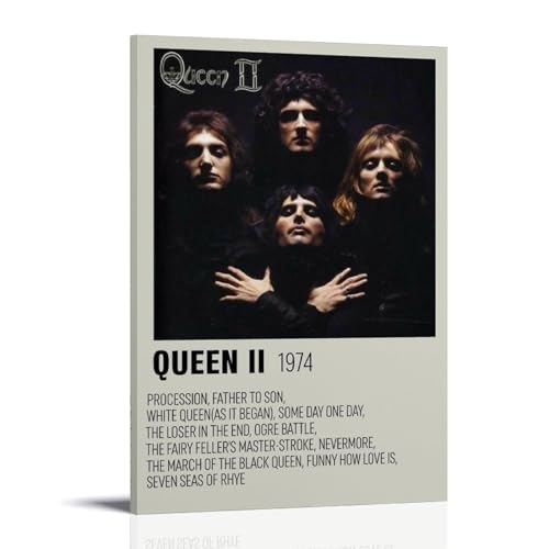 HILQBUFN Leinwandbild, Motiv: Queen Queen II, wasserdicht, kratzfest, UV-beständig, elegante Dekoration für Zuhause und Büro, klassisches, modernes Design, Rahmenstil: 60 x 90 cm von HILQBUFN