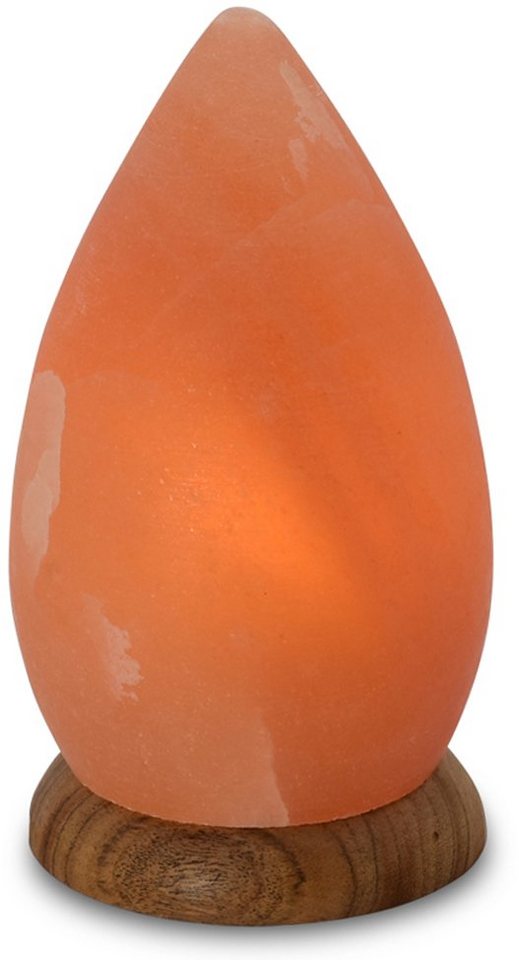 HIMALAYA SALT DREAMS Salzkristall-Tischlampe Drop, Leuchtmittel wechselbar, Warmweiß, Handgefertigt aus Salzkristall - jeder Stein ein Unikat, H: ca.20 cm von HIMALAYA SALT DREAMS