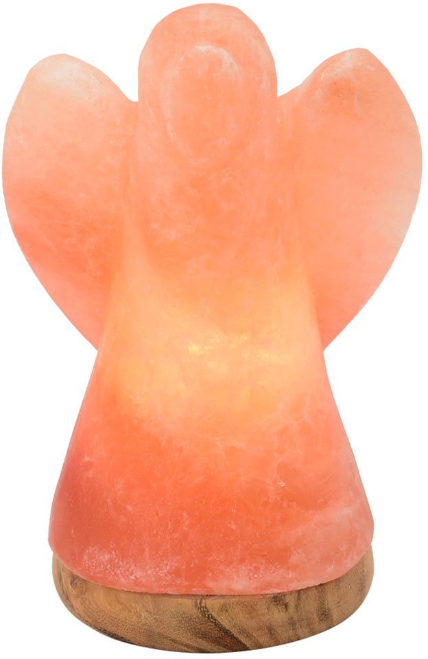 HIMALAYA SALT DREAMS Salzkristall-Tischlampe Engel, Leuchtmittel wechselbar, Warmweiß, Handgefertigt aus Salzkristall - jeder Stein ein Unikat, H: ca.19 cm von HIMALAYA SALT DREAMS