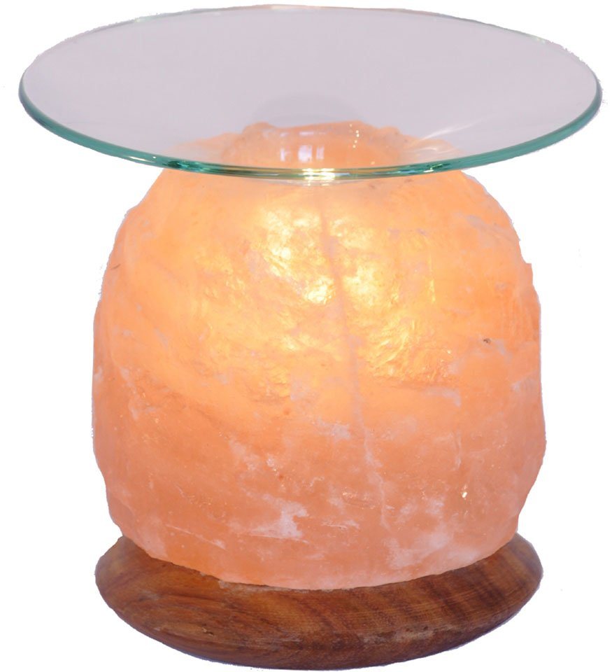 HIMALAYA SALT DREAMS Salzkristall-Tischlampe Natur, Leuchtmittel wechselbar, Warmweiß, Handgefertigt aus Salzkristall - jeder Stein ein Unikat, H: ca.13 cm von HIMALAYA SALT DREAMS