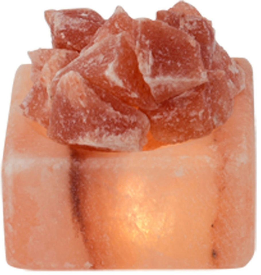 HIMALAYA SALT DREAMS Salzkristall-Tischlampe Petite, LED wechselbar, Warmweiß, Handgefertigt aus Salzkristall - jeder Stein ein Unikat, H: ca.4 cm von HIMALAYA SALT DREAMS