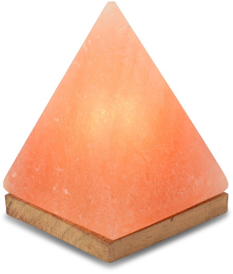 HIMALAYA SALT DREAMS Salzkristall-Tischlampe Pyramide, Leuchtmittel wechselbar, Warmweiß, Handgefertigt - jeder Stein ein Unikat, H: ca. 17,5 cm von HIMALAYA SALT DREAMS