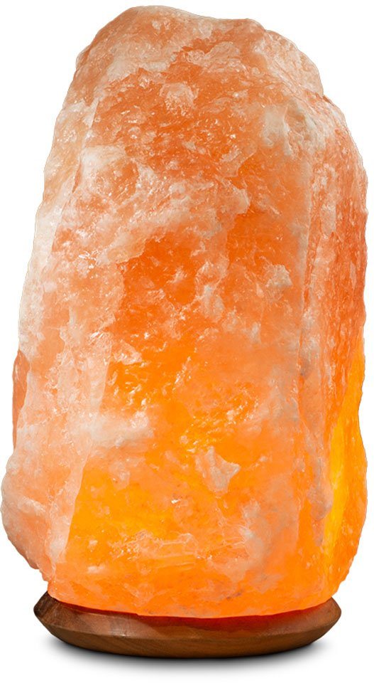 HIMALAYA SALT DREAMS Salzkristall-Tischlampe Rock, Leuchtmittel wechselbar, Warmweiß, Handgefertigt aus Salzkristall - jeder Stein ein Unikat, ca.25-30 kg von HIMALAYA SALT DREAMS