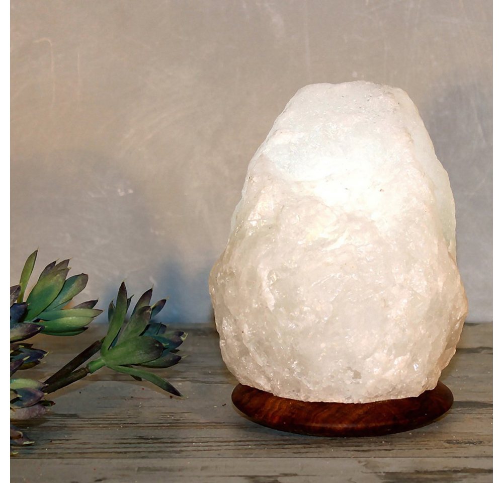 HIMALAYA SALT DREAMS Salzkristall-Tischlampe Rock, Leuchtmittel wechselbar, Warmweiß, Handgefertigt - jeder Stein ein Unikat, H: ca.18 cm, ca. 2-3kg von HIMALAYA SALT DREAMS