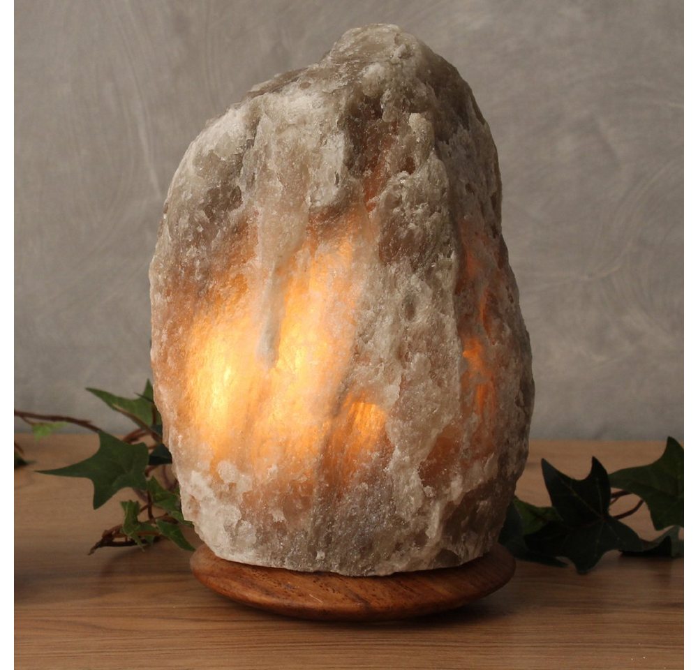 HIMALAYA SALT DREAMS Salzkristall-Tischlampe Rock, Leuchtmittel wechselbar, Warmweiß, Handgefertigt - jeder Stein ein Unikat, H: ca.18 cm, ca. 2-3kg von HIMALAYA SALT DREAMS