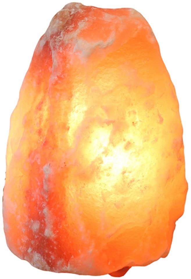 HIMALAYA SALT DREAMS Salzkristall-Tischlampe Rock, Leuchtmittel wechselbar, Warmweiß, Handgefertigt - jeder Stein ein Unikat, H: ca.18 cm, ca.2-3 kg von HIMALAYA SALT DREAMS