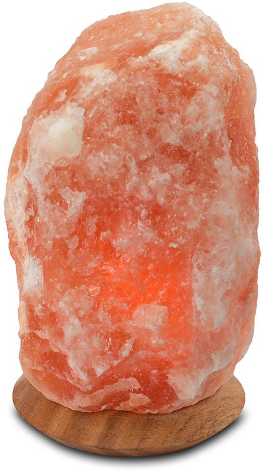 HIMALAYA SALT DREAMS Salzkristall-Tischlampe Rock, Leuchtmittel wechselbar, Warmweiß, Handgefertigt - jeder Stein ein Unikat, H: ca.23 cm, ca.4-6 kg von HIMALAYA SALT DREAMS