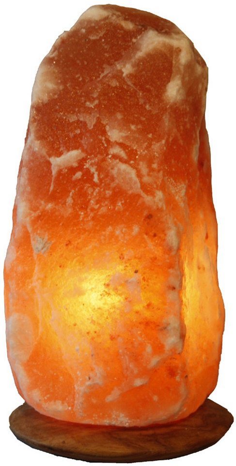 HIMALAYA SALT DREAMS Salzkristall-Tischlampe Rock, Leuchtmittel wechselbar, Warmweiß, Handgefertigt - jeder Stein ein Unikat, H: ca.29 cm, ca.7-10 kg von HIMALAYA SALT DREAMS