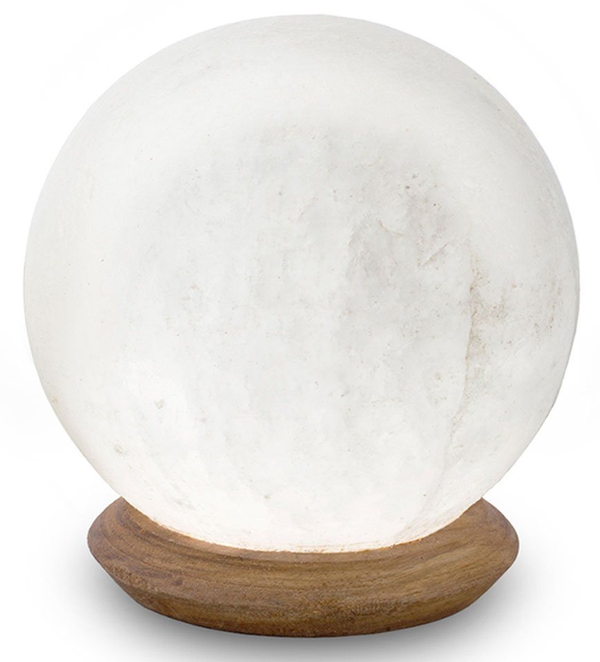 HIMALAYA SALT DREAMS Salzkristall-Tischlampe USB-Ball, LED wechselbar, Warmweiß, Handgefertigt aus Salzkristall - jeder Stein ein Unikat, ca. 2,3 kg von HIMALAYA SALT DREAMS