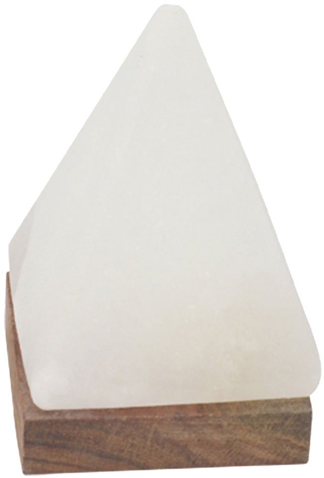 HIMALAYA SALT DREAMS Salzkristall-Tischlampe USB-Pyramide, LED wechselbar, Warmweiß, Handgefertigt aus Salzkristall - jeder Stein ein Unikat, H: ca.11 cm von HIMALAYA SALT DREAMS