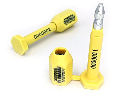 10x Container-Plomben von HIMEN | ISO 17712:2013 | C-TPAT | fortlaufend nummeriert | mit BARCODE | HBS-02 | Seals | yellow von HIMEN POTSDAM - GERMANY