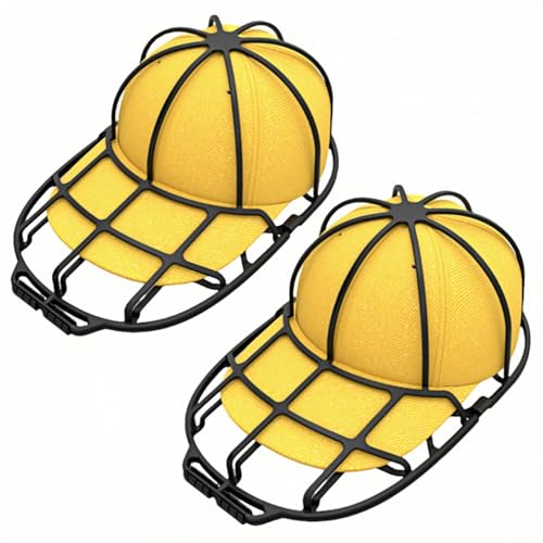 Cap Washer Halter 2 Stück Basecap Schutzhalter für Waschmaschine Cap Form Waschgestell Kappen Halter verhindert Verformungen passend für Erwachsene und Kinder (Schwarz) von HIMKI