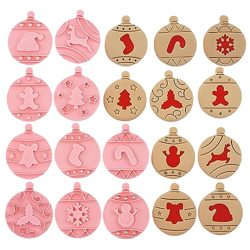 HIMKI Ausstechformen Kinder 3D Cookies Cutter Set, 8-/10-teilig DIY Keksausstecher Plätzchenformen mit mehr Mustern für Weihnachten Halloween Ostern Geburtstag Kinderparty usw (10pcs-Weihnachtskugeln) von HIMKI