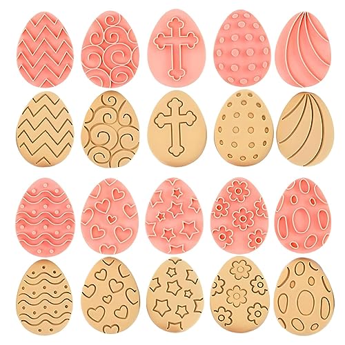 HIMKI Ausstechformen Kinder 3D Cookies Cutter Set, 8-/10-teilig DIY Keksausstecher Plätzchenformen mit mehr Mustern für Weihnachten Halloween Ostern Geburtstag Kinderparty usw (10pcs-Ostereier) von HIMKI