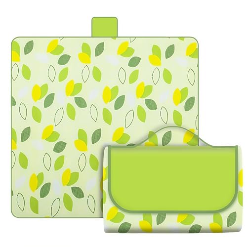 HIMKI Outdoor-Picknickdecke 600D Oxford Stoff Campingdecke wasserdicht Strandmatte Klappbar tragbar Picknick-Matte für Outdoor Strand Wandern Garten Camping Park (Blätter, 150 x 100 cm) von HIMKI
