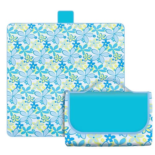HIMKI Outdoor-Picknickdecke 600D Oxford Stoff Campingdecke wasserdicht Strandmatte Klappbar tragbar Picknick-Matte für Outdoor Strand Wandern Garten Camping Park (Blumen, 150 x 100 cm) von HIMKI