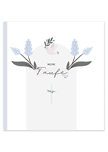 HIMMEL.HERZ.PAPIER® Gästebuch Taufe Junge - Taufbuch Junge - Meine Taufe Erinnerungsalbum - Taufgeschenk - Taufe Gästebuch (Blau) von HIMMEL.HERZ.PAPIER