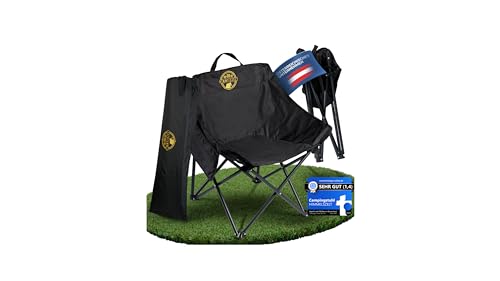HIMMELSZELT Campingstuhl faltbar bis 120kg kleines Packmaß Ergonomischer Strandstuhl Gartenstuhl Wasserabweisend[Duraflex] leicht kompakt mit Getränkehalter und Taschen für Outdoor Picknick Festival von HIMMELSZELT