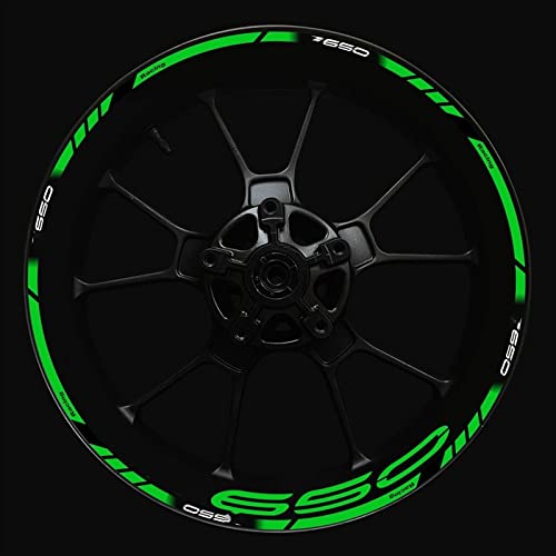 HIMNIL Aufkleber-Set Für Vorder- Und Hinterradnabe, Verbesserte Dekoration, Reflektierende Felgenaufkleber Für Kawasaki Z650 Felgenaufkleber(Color:22) von HIMNIL