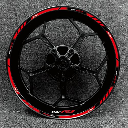 Für Yamaha YZF R1 Motorrad Rad Aufkleber Reifen Reflektierende Streifen Aufkleber Felgen Aufkleber Felgenaufkleber (Color : 1) von HIMNIL