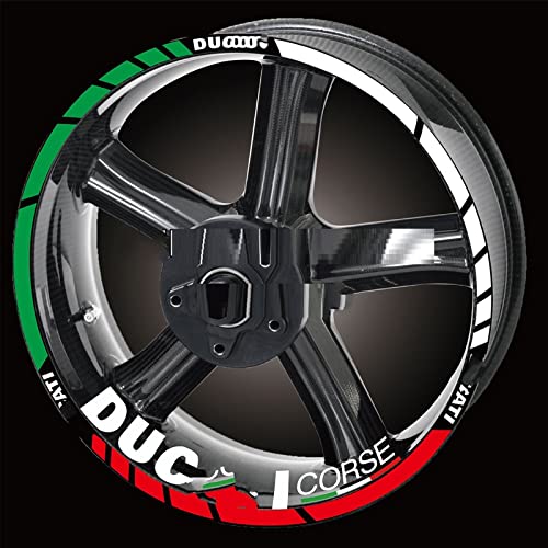 HIMNIL Motorrad Felgenaufkleber Felgenrandaufkleber Felgenrandstreifen Reflektierende Aufkleber Zubehör Für Ducati Felgenaufkleber (Color : 1) von HIMNIL