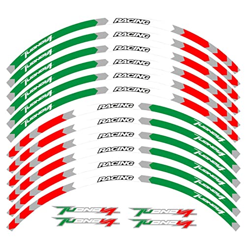 HIMNIL Motorrad Radnabe Aufkleber Felge Reflektierender Aufkleber Für Aprilia Tuono V4 1100 RR Factory Tuono V4 R APRC Tuono V4 R ABS Felgenaufkleber (Color : D) von HIMNIL