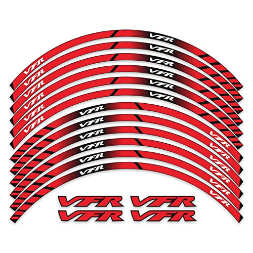 HIMNIL Motorradaufkleber Räder Felgen Nabenaufkleber Dekoration Reflektierende Aufkleber Für VFR 750 800 1200X/F Vfr750 Vfr800 17 Zoll Felgenaufkleber(Color:Rosso) von HIMNIL