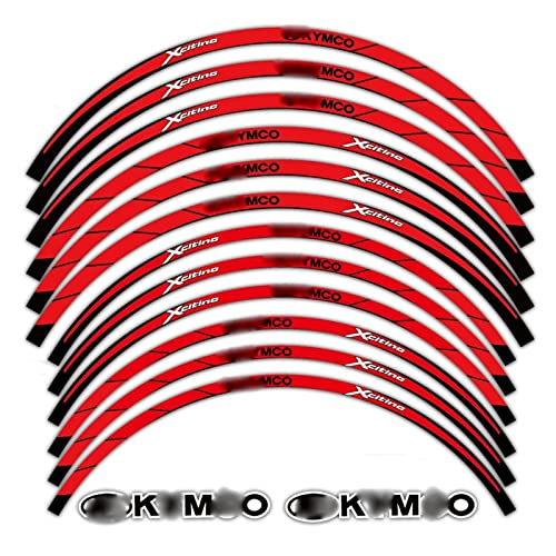 Motorrad Innen- Und Außenradnabe Aufkleber Dekorativer Felgenaufkleber Für KYMCO XCITING 400i AK550 S350 CT200 300 125 250 Felgenaufkleber (Color : G) von HIMNIL