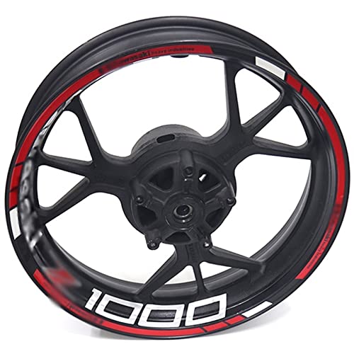 HIMNIL Motorrad-Innen- Und Außenradnaben-Aufkleber, Dekorativer Rand, Hochreflektierender Aufkleber Für Kawasaki Z1000 Z 1000 Felgenaufkleber(Color:18) von HIMNIL