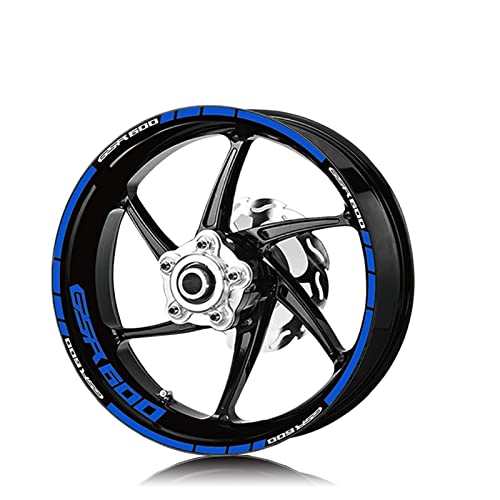 Wasserdichte Rad-Aufkleber Für Motorradreifen Mit Reflektierenden Streifen Für SUZUKI GSR600 GSR 600 Felgenaufkleber (Color : Blu) von HIMNIL