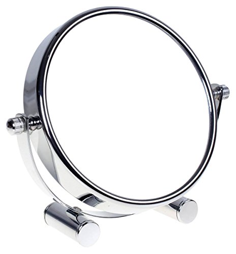 HIMRY Designed Kosmetik Spiegel/Kosmetikspiegel, 360° drehbar. zweiseitig: normal und 7 - Fach Vergrößerung. Standspiegel, Rasierspiegel, Badezimmerspiegel. verchromten, KXD3104-7x von HIMRY