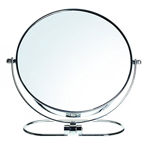 HIMRY Faltbare Doppelseitig Kosmetik Spiegel 8 inch, 10x Vergrößerung, 360° drehbar. Kosmetikspiegel Tischspiegel, 2 Spiegel: normal und 10 - Fach Vergrößerung, verchromten, KXD3125-10x von HIMRY