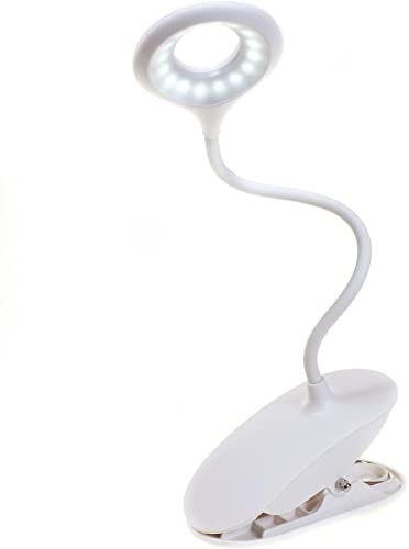 HIMRY® LED Buchlampe Klemmlampe, Dimmbar Touchsensor Helligkeit Stufenlos einstellbar, Klemmleuchte Klemmfuß Schwanenhals, USB Kabel u Adapter, Arbeitsplatzleuchten, Weiß, KXD6000N-EU-white von HIMRY