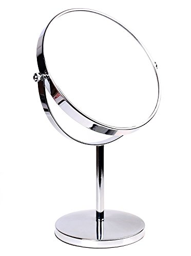 HIMRY Standspiegel 5X Vergrößerung, 8 inch, Kosmetikspiegel 360° drehbar. Verchromten Schminkspiegel Rasierspiegel Badzimmerspiegel, Zweiseitig: Normal+ 5fach Vergrößerung, KXD3108-5x von HIMRY