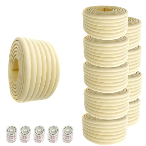 HIMRY Universal Sicherungspuffer 20m x 80mm, weicher Stoßschutz Baby und Kinder Sicherheits, Schwamm Kissen Kindersicher, Soft-Schutz Anti-Kollisions-Stoßstange, 10x2m, Creme, KXD7002-10X von HIMRY