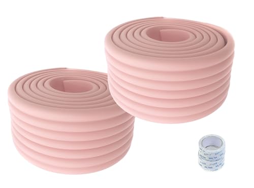 HIMRY Universal Sicherungspuffer 4m x 80mm, weicher Stoßschutz Baby und Kinder Sicherheits, Schwamm Kissen Kindersicher, Soft-Schutz Anti-Kollisions-Stoßstange, 2x2m, Pink, KXD7002-2X von HIMRY