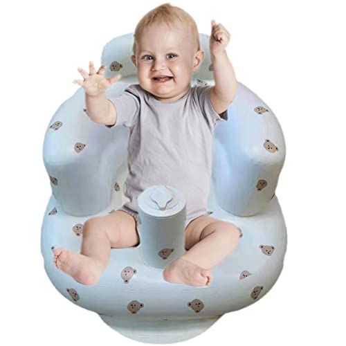 HINAA Aufblasbarer Babysitz Stuhl,Sommer-Strandstuhl für Kleinkinder - Badezimmerstuhl für Kleinkinder, Badewannen-Duschhocker für 3-36 Monate Babys, Kleinkinder-Fütterungs- und Duschstuhl von HINAA