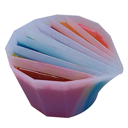 HINAA Split Cup for Paint Pouring - Silicone Split Cups for Paint Pouring | Acrylic Pouring Art Supplies Split Cup for Fluid Art Acrylic Paint, Reusable Pour Paint Cups with 6-8 Slots von HINAA