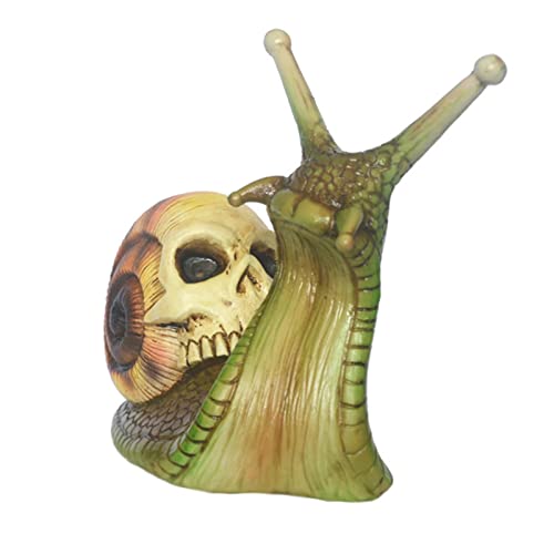 Harz Skelett Schnecke Dekor Outdoor Halloween Dekorationen, Gothic Schnecke Totenkopf Basteln Ornamente Halloween Tisch Schreibtisch Fenster Dekorationen, Skulptur für Haus, Garten, Terrasse von HINAA