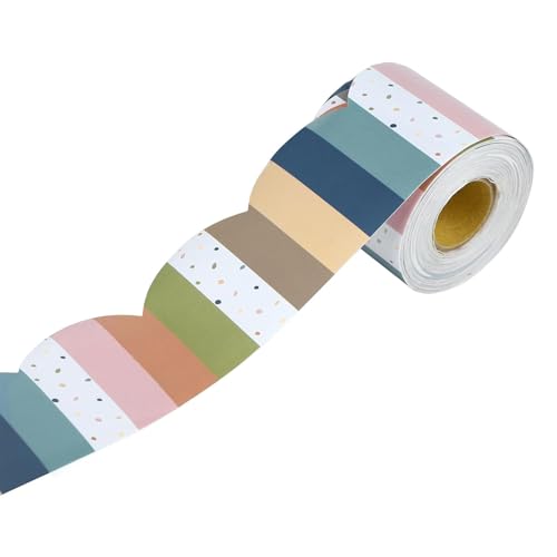 15,2 m bunte Pinnwand-Bordüre, dekorative Klassenzimmer-Bordüre, selbstklebende Pinnwand-Bordüre, Aufkleber für die Schule 15,2 m bunte Pinnwand-Bordüre, dekorative Klassenzimmer-Bordüre, selbstklebende Pinnwand-Bordüre, Aufkleber für die Schule von HINAYOSAN