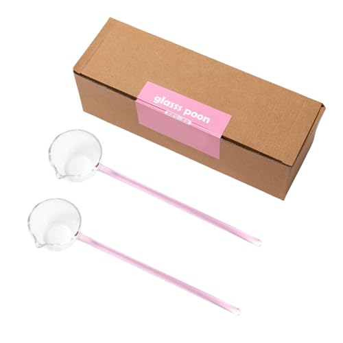2 Stück klare Glasschöpfkelle, Seifenlöffel zum Servieren von Suppen und Mixen von Getränken auf Partys, Küchenhelfer aus Glas von HINAYOSAN