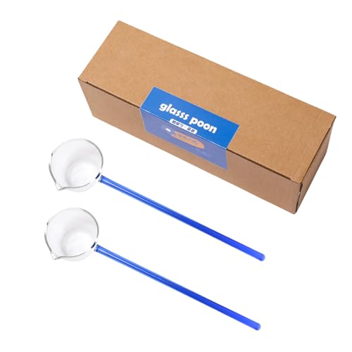 2 Stück klare Glasschöpfkelle, Seifenlöffel zum Servieren von Suppen und Mixen von Getränken auf Partys, Küchenhelfer aus Glas 2 Stück klare Glasschöpfkelle, Seifenlöffel zum Servieren von Suppen und Mixen von Getränken auf Partys, Küchenhelfer aus Glas von HINAYOSAN