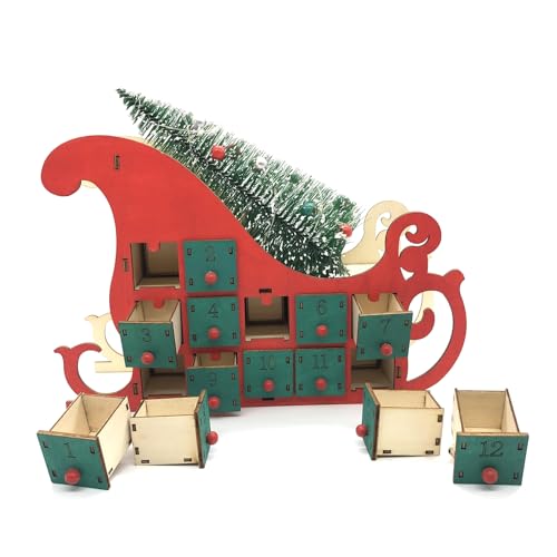 Christmas Schlitten Baum Holz Adventskalender Countdown LED Party Decor 24 Schubladen Weihnachten Ornamente Christmas Schlitten Baum Holz Adventskalender Countdown LED Party Decor 24 Schubladen Weihnachten Ornamente von HINAYOSAN