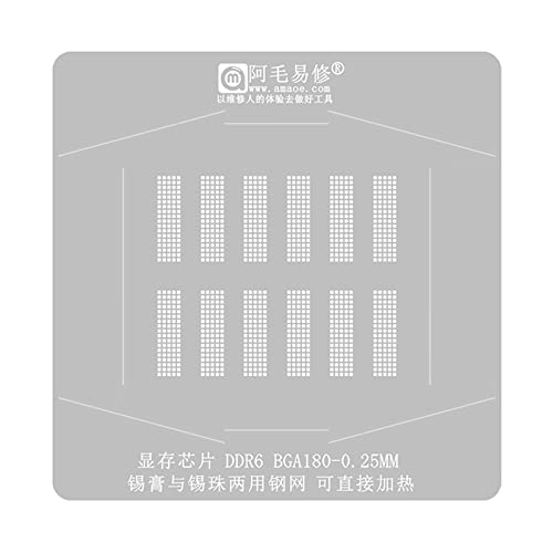 DDR6 BGA180 Reballing Set GPU IC Chip Lötplatte Standortplattform Magnetfuß BGA-Schablone Schweißlöten Zinn Pflanze Stahlschablonen DDR6 BGA180 Reballing Set GPU IC Chip Lötplatte Standortplattform Magnetfuß BGA-Schablone Schweißlöten Zinn Pflanze Stahlschablonen von HINAYOSAN