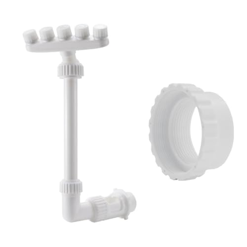 Einstellbare 5 Düsen Pool Brunnen Pool Wasserfall Düse Fünf Kopf Brunnen Halterung Brunnen mit Adapter 5 Düsen Kombinationsdesign Geeignet für Fischteiche, Gärten von HINAYOSAN